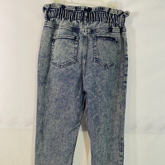 Wild Fable Ruffle Top Elastic Waist Blue Denim Jeans EUC Women's Size 8 - Picture 15 of 16